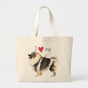 Bolso De Tela Gigante Amo mi Keeshond