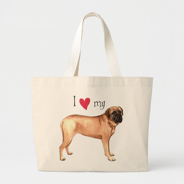 Bolso De Tela Gigante Amo mi Mastiff (Frente)