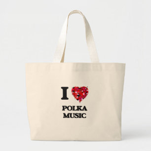 Bolso De Tela Gigante Amo mi MÚSICA de la POLCA
