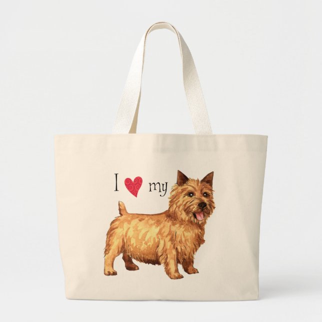 Bolso De Tela Gigante Amo mi Norwich Terrier (Frente)