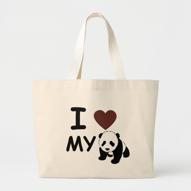 Bolso De Tela Gigante Amo mi PANDA (Frente)
