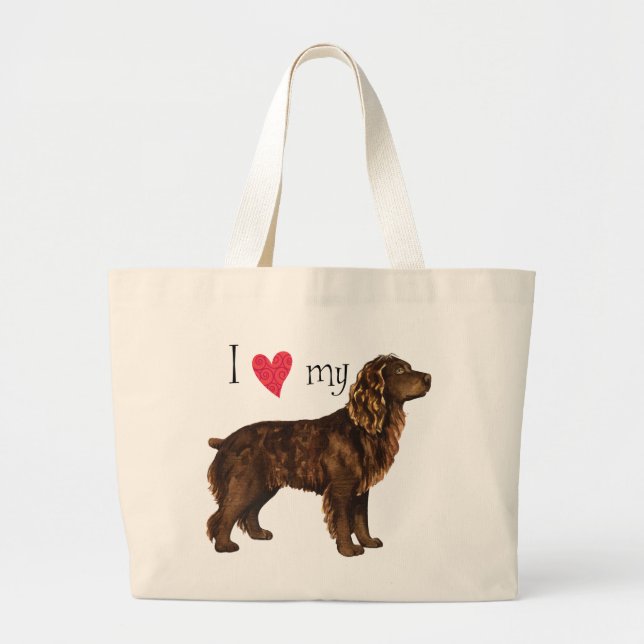 Bolso De Tela Gigante Amo mi perro de aguas de Boykin (Frente)
