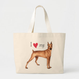 Bolso De Tela Gigante Amo mi Pinscher alemán