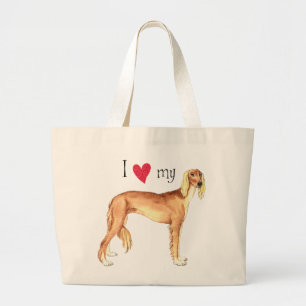 Bolso De Tela Gigante Amo mi Saluki