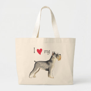 Bolso De Tela Gigante Amo mi Schnauzer en miniatura