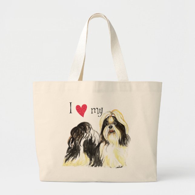Bolso De Tela Gigante Amo mi Shih Tzu (Frente)