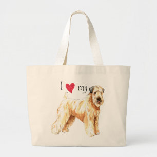 Bolso De Tela Gigante Amo mi Terrier de trigo revestido suave