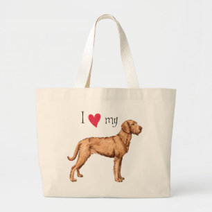 Bolso De Tela Gigante Amo mi Vizsla Wirehaired