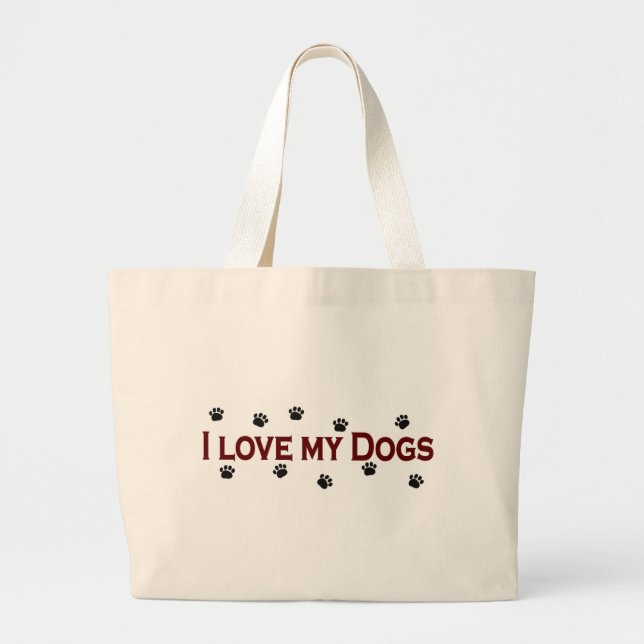 Bolso De Tela Gigante Amo mis perros (Frente)
