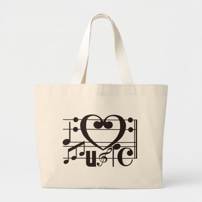 BOLSO DE TELA GIGANTE AMO MÚSICA (Frente)