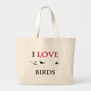 Bolso De Tela Gigante Amo pájaros