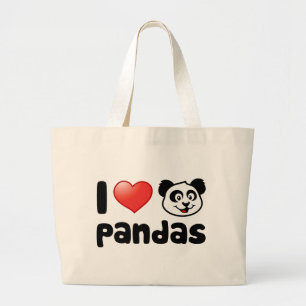Bolso De Tela Gigante Amo pandas