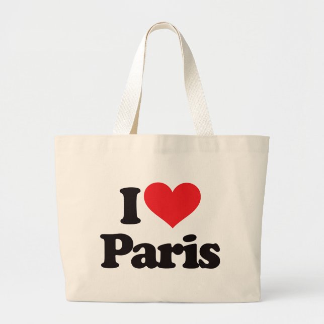 Bolso De Tela Gigante Amo París (Frente)