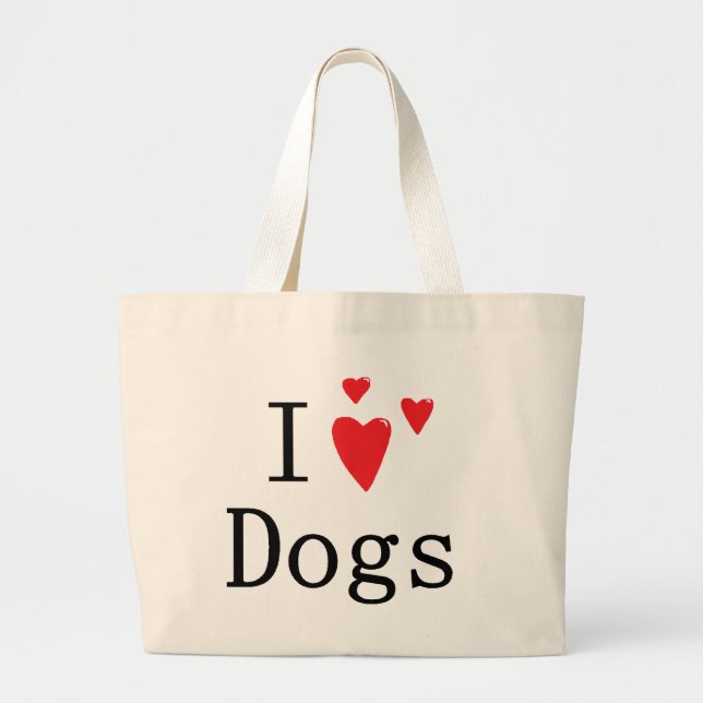 Bolso De Tela Gigante Amo perros (Frente)