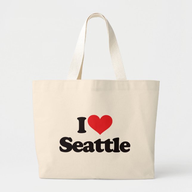 Bolso De Tela Gigante Amo Seattle (Frente)