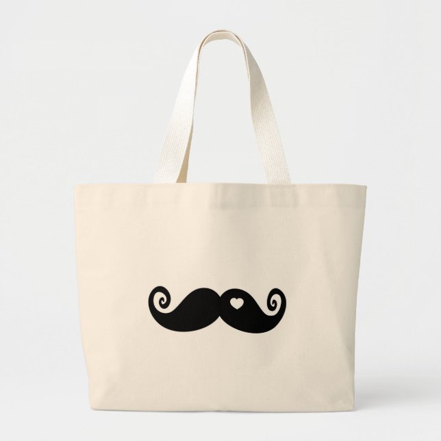 Bolso De Tela Gigante Amo simplemente el bigote (Frente)