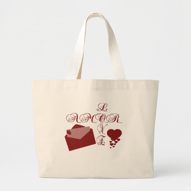 Bolso De Tela Gigante Amor Amor Valentine Design (Frente)