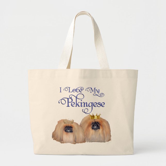 Bolso De Tela Gigante Amor de Pekinés (Frente)