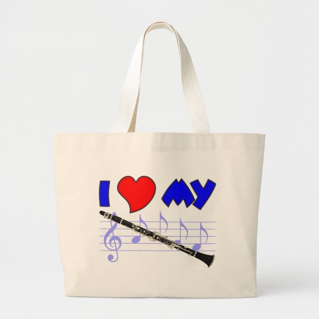 Bolso De Tela Gigante Amor del Clarinet (Frente)