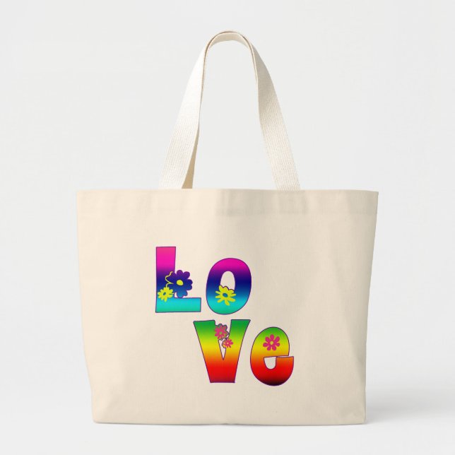 Bolso De Tela Gigante AMOR del Hippie (Frente)