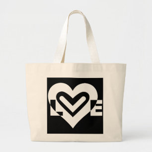 Bolso De Tela Gigante Amor en blanco