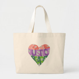 Bolso De Tela Gigante Amor, justicia, paz - tote enorme