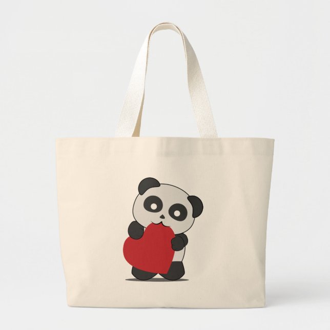 Bolso De Tela Gigante Amor panda (Frente)