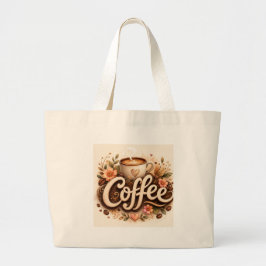Bolso De Tela Gigante Amor por el Café Floral