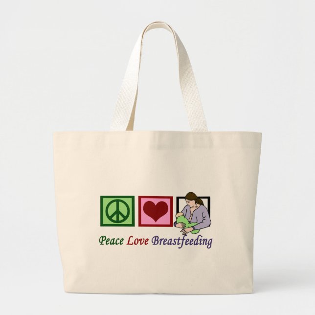 Bolso De Tela Gigante Amor por la paz Lactancia (Frente)
