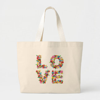 Bolso De Tela Gigante AMOR Primavera Flores Personalizado colorido Regal