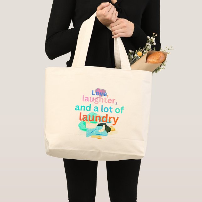 Bolso De Tela Gigante Amor, risas y mucha ropa (Anverso (producto))