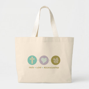 Bolso De Tela Gigante Amor Rockhounding de la fe