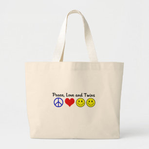 Bolso De Tela Gigante Amor y gemelos de la paz