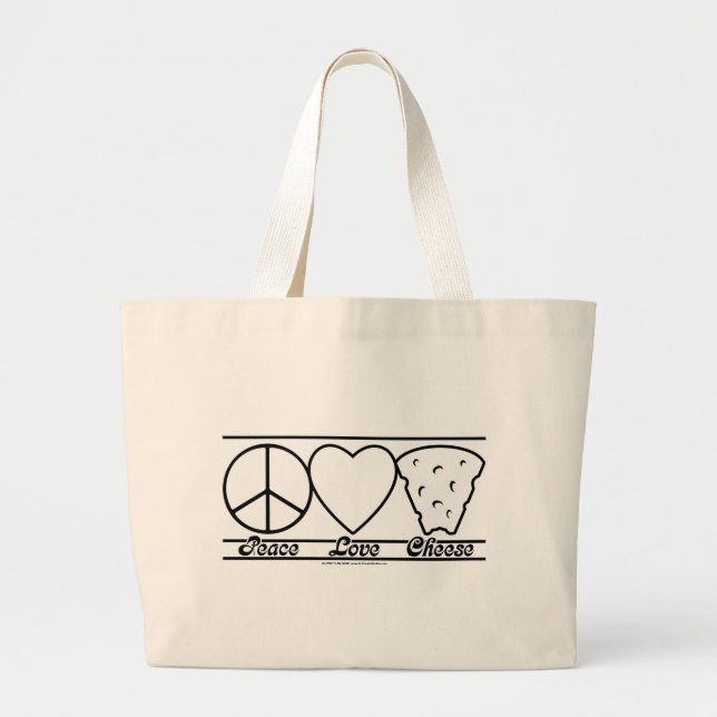 Bolso De Tela Gigante Amor y queso de la paz (Frente)