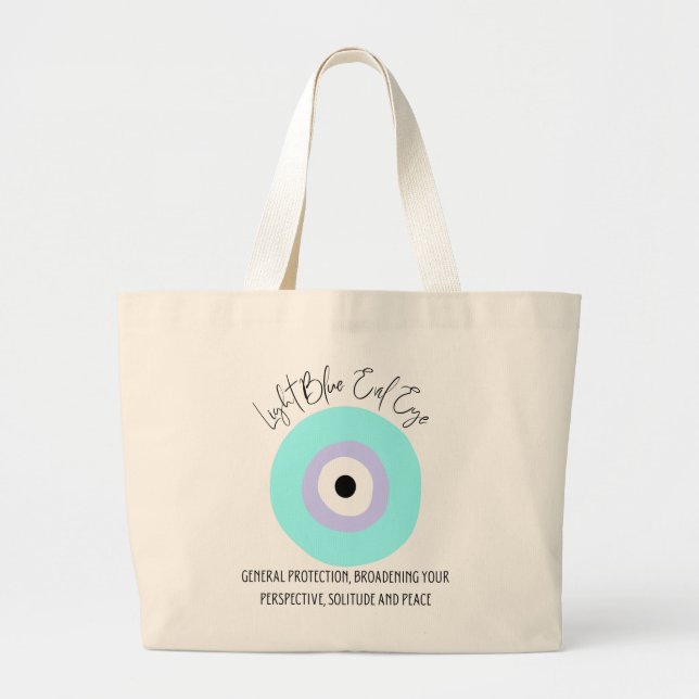 Bolso De Tela Gigante Amuleto de ojos de maldad azul claro (Frente)
