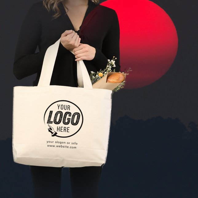 Bolso De Tela Gigante Añadir logotipo comercial | Empresa profesional (custom tote baglogo totebusiness totecompany logomodern toteminimalist designcustomizable bagbranded)
