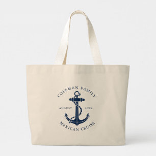 Bolso De Tela Gigante Ancla de barco de crucero familiar personalizada
