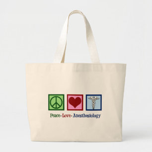 Bolso De Tela Gigante Anesthesiology del amor de la paz