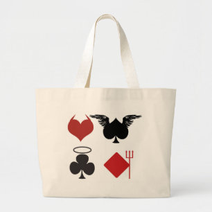 BOLSO DE TELA GIGANTE ANGEL DEVIL CARDS SUITS