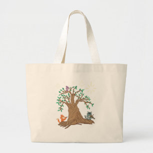 Bolso De Tela Gigante Animales del Bosque Tocando Música Arte Folclóri