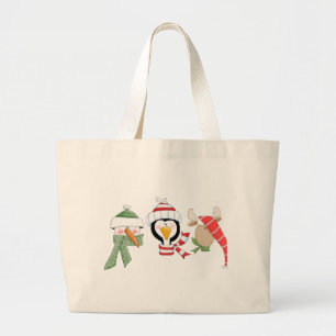 Bolso De Tela Gigante Animales del trío del navidad