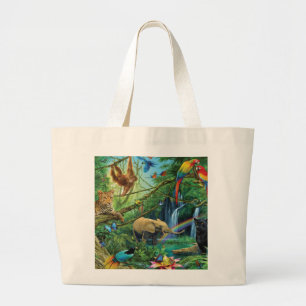 Bolso De Tela Gigante Animales que viven juntos tiran almohada