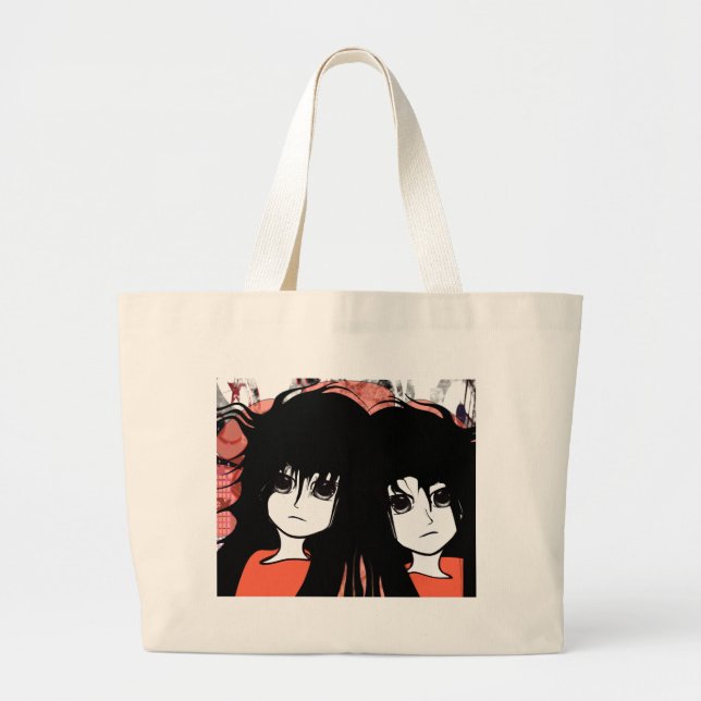 Bolso De Tela Gigante Anime Twins (Frente)