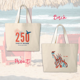 Bolso De Tela Gigante Aniversario 250 del Patriótico Libertad de América
