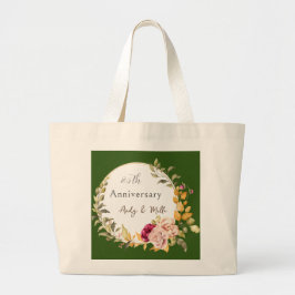Bolso De Tela Gigante Aniversario de la boda personalizada Flores de par