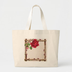 Bolso De Tela Gigante Antigüedad victoriana antigua rosa rústica