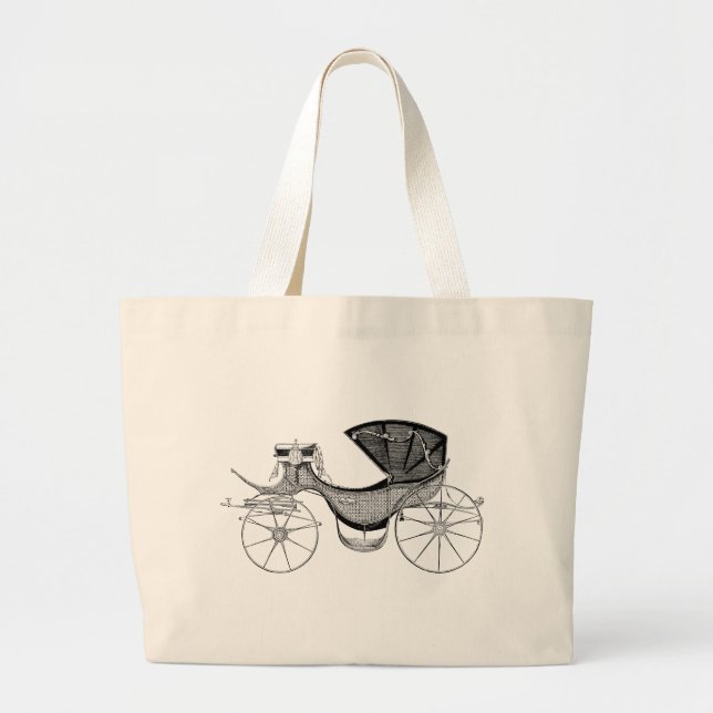Bolso De Tela Gigante Antiguo Fancy Carriage Totebag (Frente)