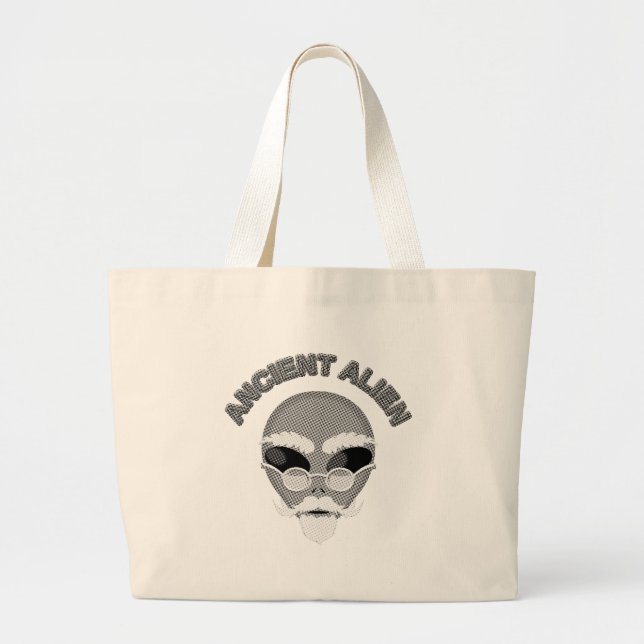 Bolso De Tela Gigante Antiguo periódico Alien Head (Frente)