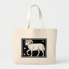 Bolso De Tela Gigante Antiguo Zodiac Aries Astrológicos Ram Totebag