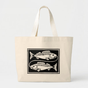 Bolso De Tela Gigante Antiguo Zodiac Pisces Astrológicos Totebag